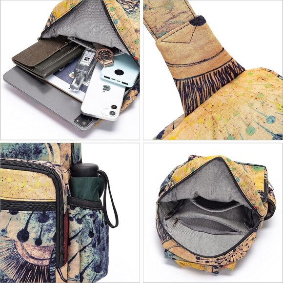 Women Canvas Sling Bag Small Boho Crossbody Purse Large Capacity Travel - Picture 6 of 9